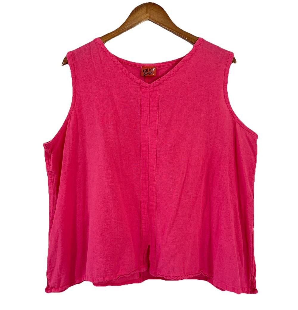 Oh My Gauze Henri Tank Top 3 XXL Pink 100% Cotton Boxy Beach Coastal Lagenlook
